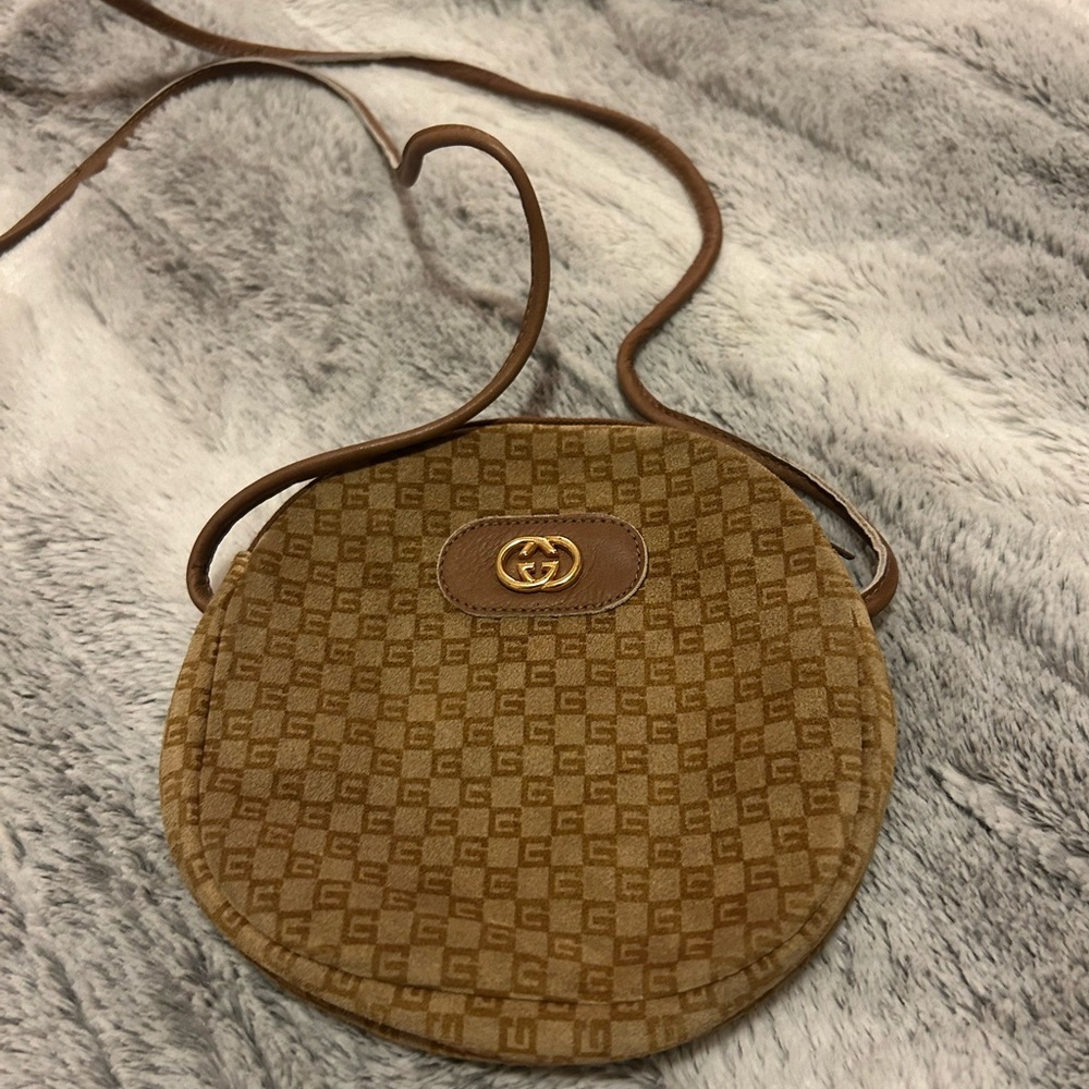 Gucci Beige Monogram Crossbody Bag